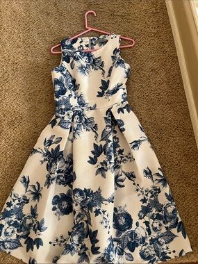 Danny and Nicole blue floral midi dress